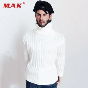 1/6 skali postać akcesoria odzież Męska biały sweter z wysokim kołnierzem na drutach dla męskiej/kobiecej sylwetki ciała