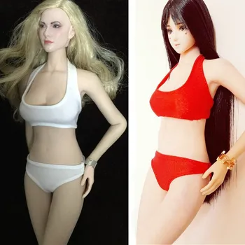 1/6 skali postać kobieca odzież bielizna odzież czerwony/biały kolor bikini strój kąpielowy zestaw model 12
