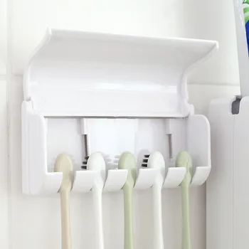 1 kpl. twórczy Automatyczny dozownik pasty do zębów z uchwytem na szczoteczki do zębów łazienka wodoodporny lepka pasta do zębów sokowirówka