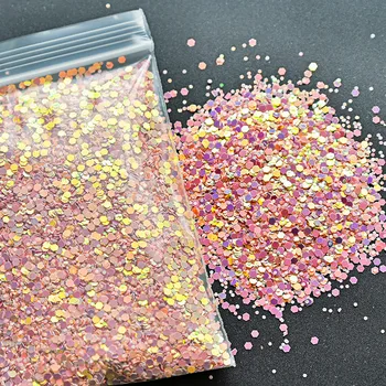 1 worek 50G 12Colors 1mm 2mm 3mm Mix Color shifting glitter Hex Chunk Color Shift Chunky glitter for tumblers, nail art glitter