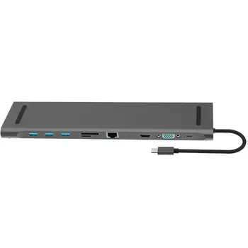 10 w 1 Multi USB C HUB to HDMI VGA USB Audio Adapter do MacBook Type C HUB stacja dokująca do laptopa