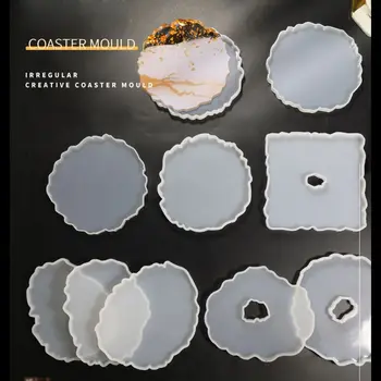 11 szt. nieregularne okrągłe fala formy silikonowe Geodezja Coaster żywicy formy do DIY budowy żywicy Coaster formy Art Craft narzędzia
