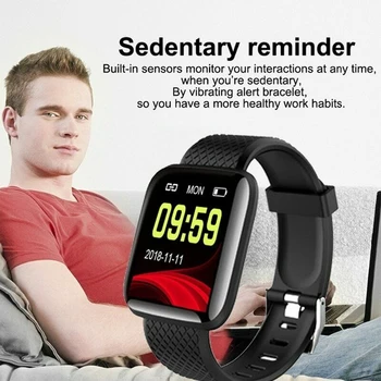 116 plus kolorowy ekran inteligentny zegarek rytmu serca, ciśnienia krwi wodoodporny fitness-dostrajanie zegara FKU66
