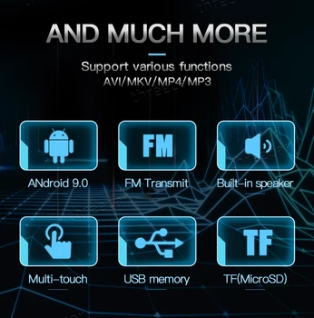 12,5-calowy Android 9.0 samochodowy zagłówek monitor 1920 * 1080 4K, 1080P, ekran dotykowy, wifi / Bluetooth / USB / SD / HDMI / FM / odbicie lustrzane