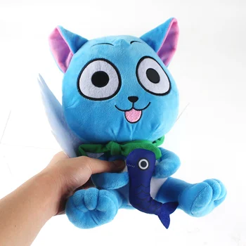 17-30 cm 3 w stylu anime Fairy Tail Happy pluszowe zabawki niebieski szczęśliwy z ryb miękkie miękkie zwierzęta lalki prezent dla dzieci