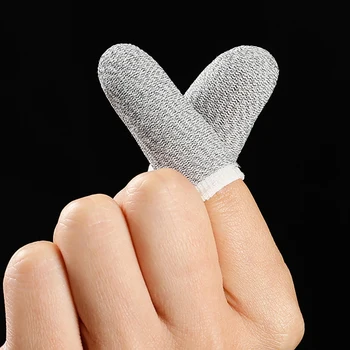 18-Pin Carbon Fiber Finger Sleeves for PUBG Mobile Games Contact Sn Finger Sleeves White(12 szt.)
