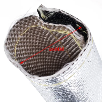 2 m metalowa zabezpieczenie Termiczne folia aluminiowa rękaw izolowany przewód wąż pokrywa 20 mm dla rur przewodów