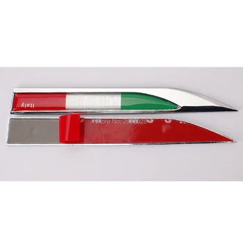 20 x korpus pojazdu błotnik strona metal chrom stop cynku nóż strona 3D flaga Włoch logo ikony naklejki naklejki
