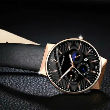 2019 codzienne nowe zegarki męskie skórzane zegarek trend sport prosty kalendarz Mody zegarek kwarcowy zegarek męski prezent zegarek Reloj De Hombre
