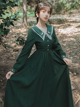 2019 nowa moda odzież Damska jesień vintage sukienka suknia wieczorowa