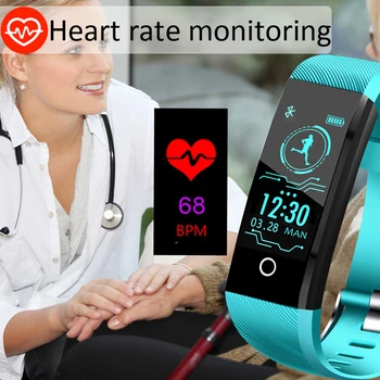 2019 Nowy Sportowy Inteligentne Bransoletka Mężczyźni Inteligentnego Zegarka Kobiety Fitness-Tracker Inteligentne Bransoletka Pulsometr Monitor Ciśnienia Krwi Smartwatch