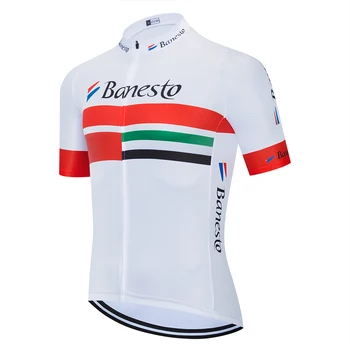 2020 Banesto jazda na Rowerze Jersey męskie mtb koszulki rower rowerowe koszulki z krótkim rękawem Ropa Ciclismo Mayo wyścigowe topy czarny czerwony
