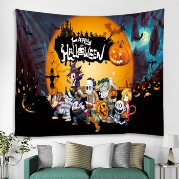 2020 Halloween Gobelin Czaszki Wydrukowany Na Ścianie Gobelin Tło Tkaniny Druk Cyfrowy Gobelin Halloween Wystrój Domu