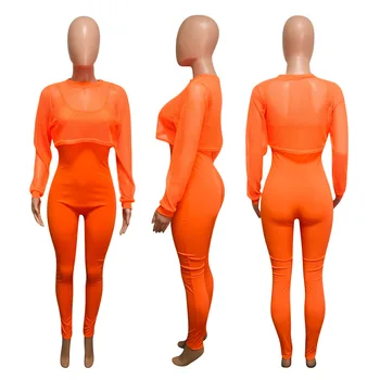 2020 jesienny strój sportowy Europejski i amerykański żeński jednolity kolor siatki selera wzór płaszcz dorywczo sportowe spodnie zestaw z dwóch części