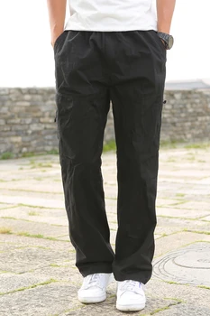 2020 Lato Jesień Męskie spodnie cargo męskie casual bawełniane długie spodnie Proste джоггеры Homme płaskie spodnie mężczyźni plus rozmiar 5XL 6XL