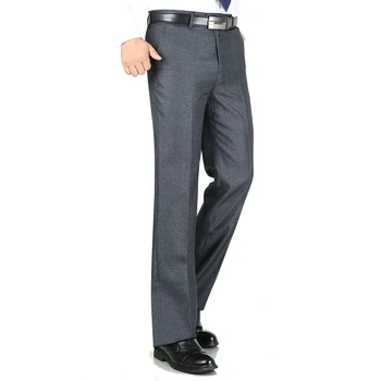 2020 letnie cienkie męskie garnitury spodnie z wysokim stanem temat podwójne plisowane biznesowych codzienne stroje spodnie w średnim wieku papież proste spodnie