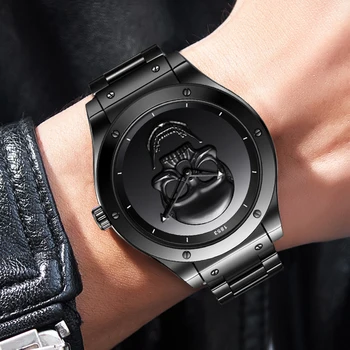 2020 LIGE New Classic Black Skull męskie zegarki Top Brand Luxury Business Watch Męskie wodoodporny zegarek kwarcowy Man Sport Chronograph