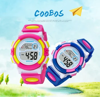 2020 nowe modne prezenty led, elektroniczne, cyfrowe zegarki świecące wodoodporna dla dzieci zegarek Coobos Clock For Children Uhr
