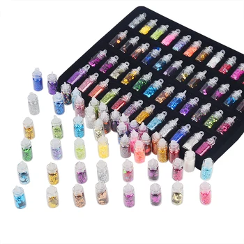 2020 Rushed Nail Glitter Powder New 48 Bottles/set Mini Colorful Sequins Series Nail Beads Acrylic Uv Gel Rhinestone Decoration