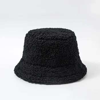 2021 moda odkryty, Wędkarstwo czapka futro czapka zimowa ciepła wiadro kapelusz dla kobiet puszyste owczy curl twarda Panama Rybak
