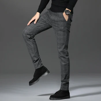 2021 męskie, odzież casual spodnie zimowe odcinek proste spodnie casual spodnie garnitur spodnie