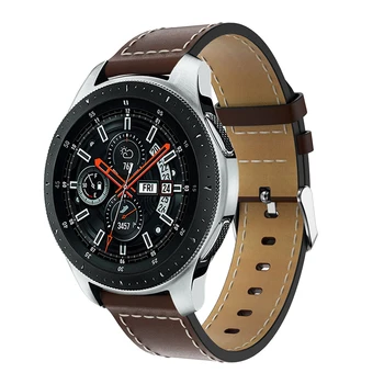 22 mm watchband wymiana pasek Skórzany pasek do Samsung Galaxy 3 45 mm 46 mm klasyczny/ Frontier pasek do smartwatch akcesoria