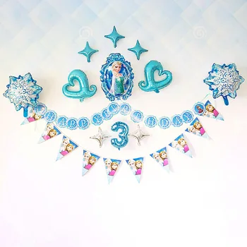 23шт Disney mrożone Kreskówka Księżniczka Elsa temat folia balon urodziny dekoracje dzieci butle biżuteria urodziny