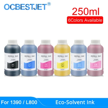 250 ml/butelka Eco-solvent ink do Epson DX5 DX6 DX7 DX10 głowica 4800 4880 R2000 TX800 1390 1500 W L800 L1800 Eco-solvent ink