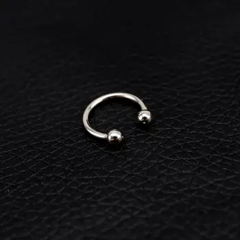 2szt 925 srebro próby labret sutki obręcze nos, brwi piercing podkowa okrągły pierścień moda piercing biżuteria ciała