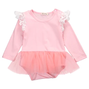3 kolory śliczne noworodki dziewcząt niemowląt koronki suwaki kombinezon stroje odzież