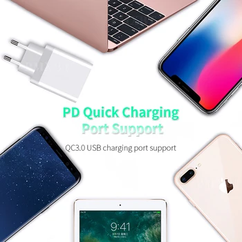 36 W PD ładowarka USB Quick Charge 4.0 3.0 Type C ładowarka dla iPhone 11 Pro Max Macbook Huawei US EU UK Plug Power Adapter Charger