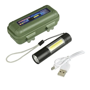 3800LUMS wbudowany 14500 USB akumulator mini latarka led Q5+COB 3modes światła kryty lub Odkryty Usefor wędkowanie