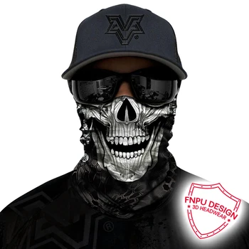 3D bezproblemowa Kominiarka szyi buff bandana maska do twarzy kamuflaż motocykl duch czaszki twarzowej tarcza Durag Halloween chustka szale