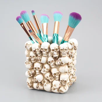 3D czaszka stół organizator makijażu, uchwyt na długopis, biurowe pojemnik twórczy doniczka do dekoracji wnętrz sypialni