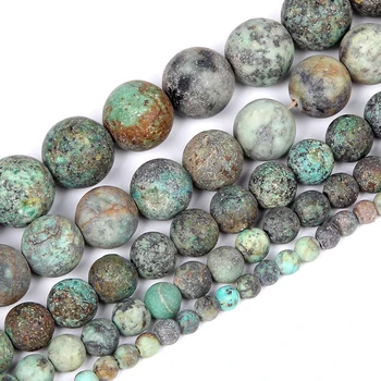 4-12 mm kamień naturalny koraliki luźne okrągły matowy Afrykański kamień koraliki do tworzenia biżuterii DIY bransoletka naszyjnik handmade