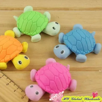 4 szt./op. nowy słodki styl żółwia gumka zabawny gumka biuro i gabinet gumowy kasowanie prezenty dla dzieci