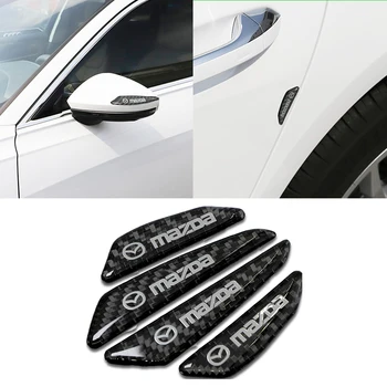 4 sztuki włókna węglowego ochraniacz samochodu naklejki auto naklejka dla Mazdas 3 5 6 323 626 RX8 7 MX3 MX5 CX5 Atenza Axela samochodowe towary