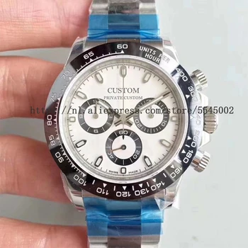 40 mm zegarek męski Szafir luksusowej marki obudowa ze stali nierdzewnej wodoodporny świecenia kalendarz sportowy zegarek automatyczny mężczyzn