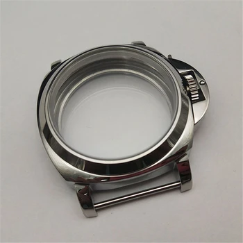 44 mm obudowa zegara dla Eta 6497/6498 dla mechanizmu ST36 stal nierdzewna srebrny obudowa godzin polerowana powłoka