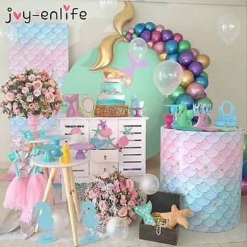 44шт ogon syreny balony kombinacja łuk garland dla księżniczki Baby Girl Birthday Party DIY Decor Wedding Party Supplies