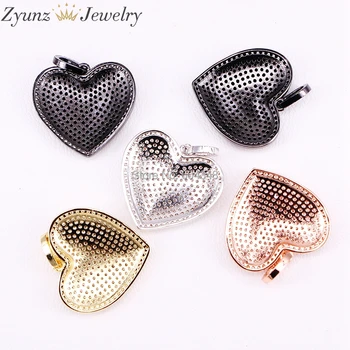 5 nici ZYZ300-4015 pełna CZ betonowa w kształcie serca wisiorek naszyjnik rocznika akcesoria kobiety biżuteria prezent