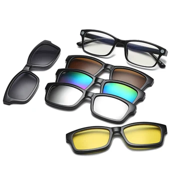 5 obiektyw uchwyt na okulary, uchwyt na okulary kwadratowe soczewki Mężczyźni Kobiety lustro klip okulary noktowizyjne jazdy okulary dla mężczyzn