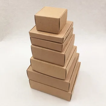50 szt. multi rozmiar do mycia naczyń kraft papier pudełko pakiet z przezroczystym oknem PCV słodycze sprzyjają sztuki i Kraft wyświetlacz opakowanie pudełko