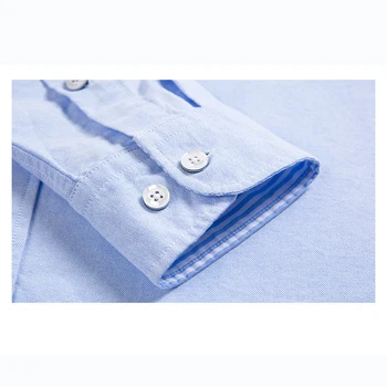 52 codzienne czyste, bawełniane оксфордские Męskie koszule z długim rękawem haft logo design zwykły lądowanie mody stylowa TM005