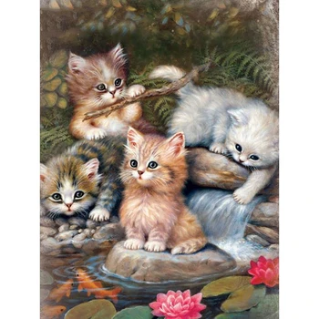 5D DIY Animal Diamond Painting Cat Full Square Diamond Art haft mozaika ręcznie robione dekoracje do domu