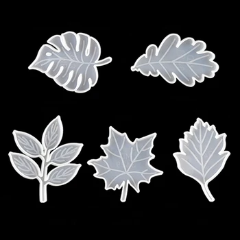 5szt liście coaster żywica silikonowa formy tropikalny liść klonu żywice do odlewania formy do odlewania betonu rzemiosł artystycznych