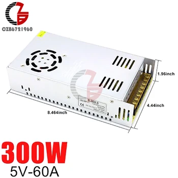 5V zasilacz 60A 300W AC to DC LED Strip Power Source Adapter Transformer LED Power Supply Voltage Regulator
