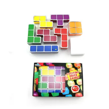 7 szt. led indukcyjna blokujące lampa DIY Tetris Night Light możliwość ustawiania w stos kolorowe puzzle Tangram 3D zabawki idealny prezent