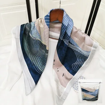 70x70CM damski szal moda Lady kwadratowe chusty i miękkie Nosidła jedwabny szal jednolity kolor bandana luksusowej marki torby WJ26