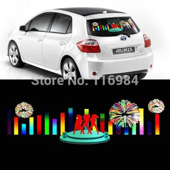 90x25 Car Dancing Sticker Music Rhythm LED Flash Lamp Sound Activated Equalizer